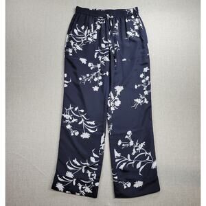 Joie Daltona Womens Lounge Pants Size S Navy Blue Floral Wide Leg Pull On NEW